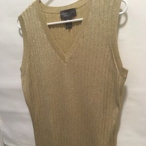 Gold Metallic Knitted Elegant top Sz. 18/20